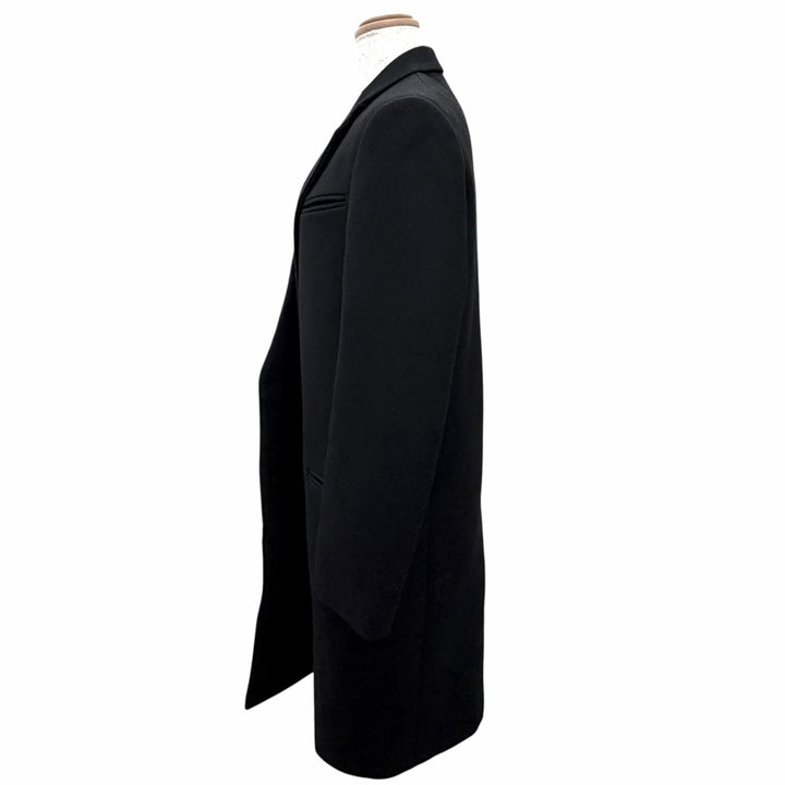 Great CELINE Phoebe Philo era Crombie coat, buttonless, black wool 36 28H284149