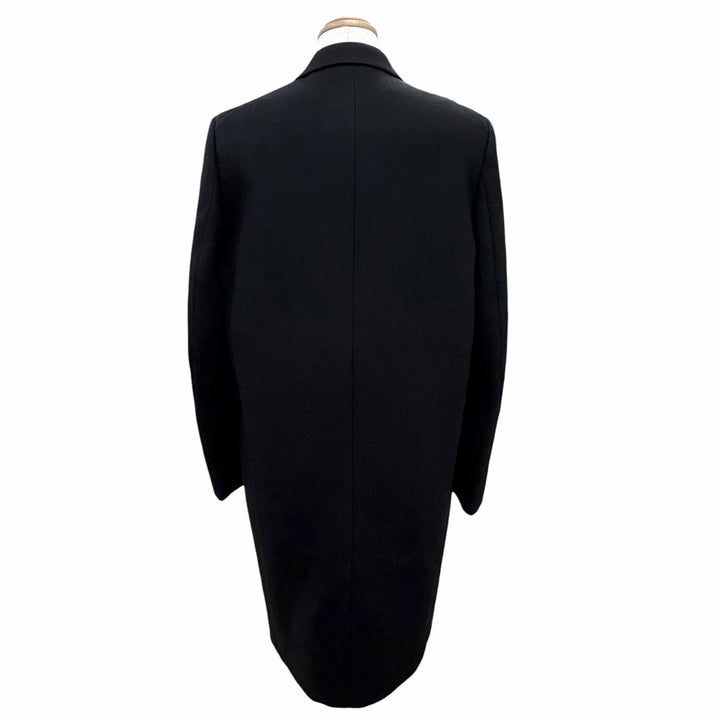 Great CELINE Phoebe Philo era Crombie coat, buttonless, black wool 36 28H284149