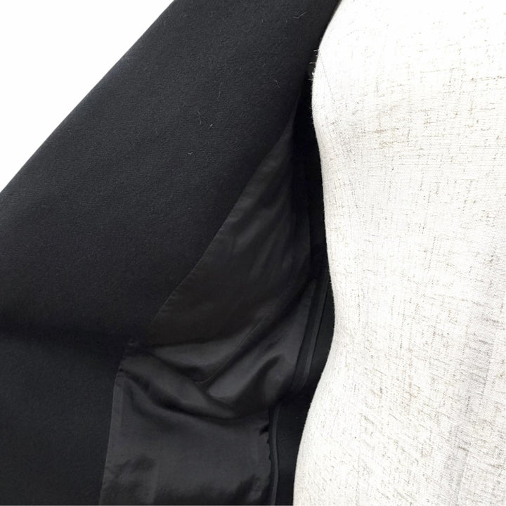 Great CELINE Phoebe Philo era Crombie coat, buttonless, black wool 36 28H284149