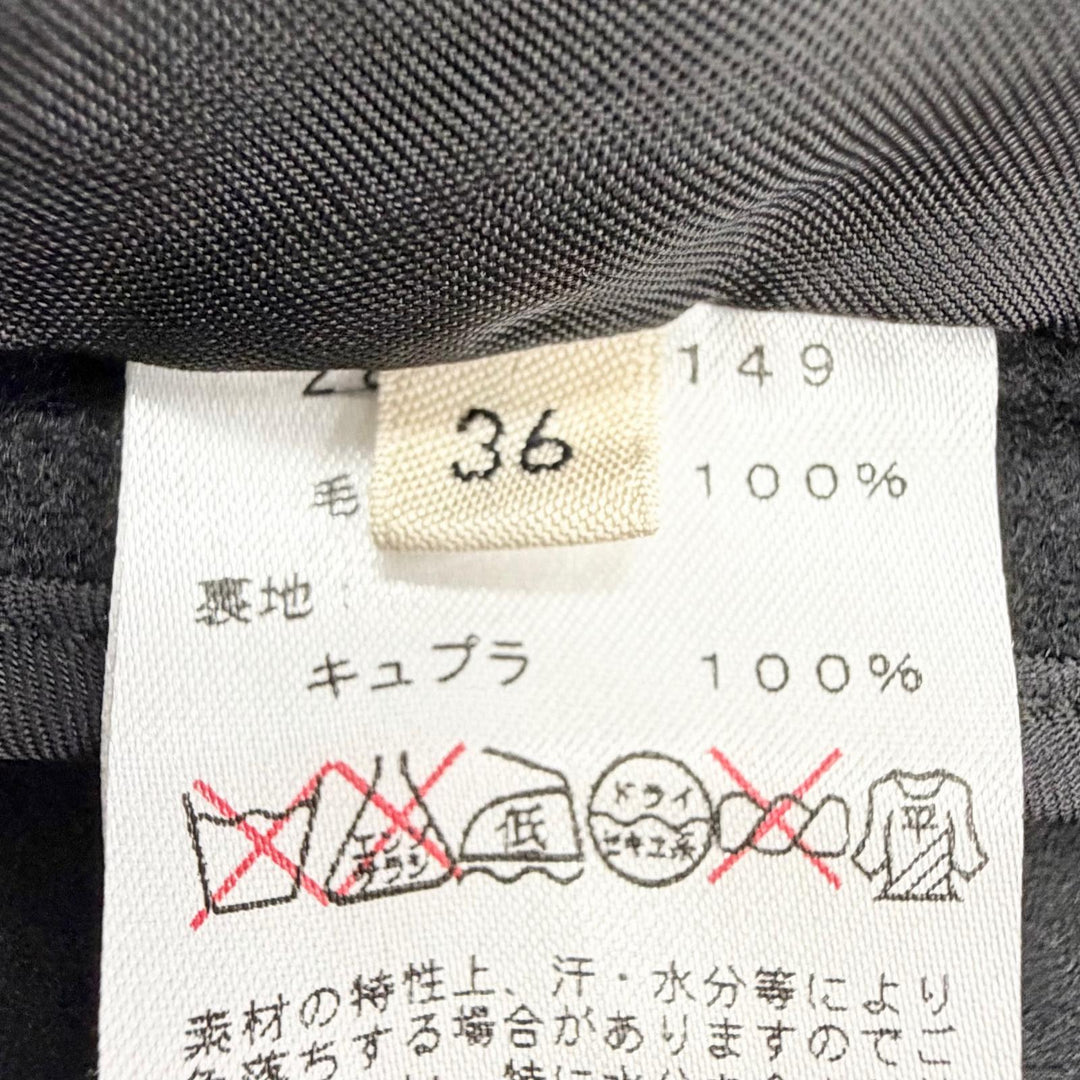 Great CELINE Phoebe Philo era Crombie coat, buttonless, black wool 36 28H284149