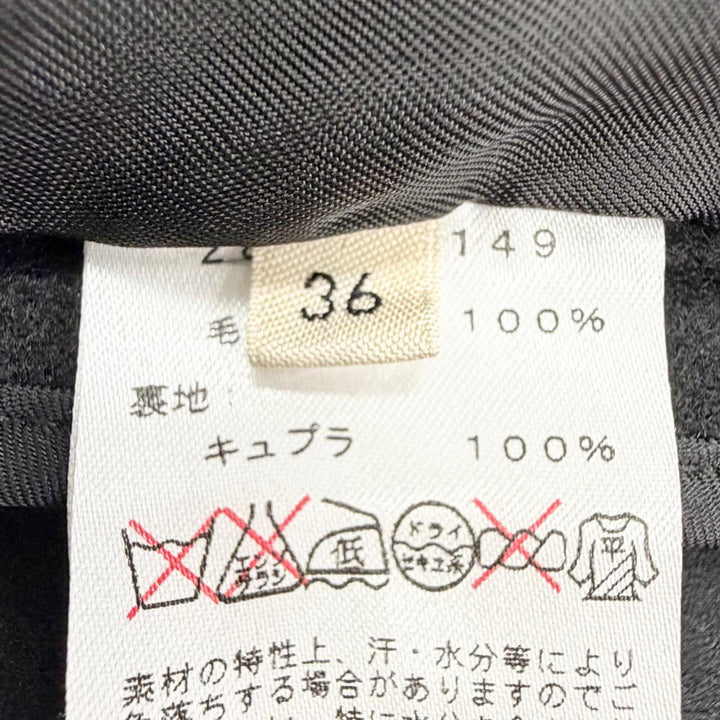 Great CELINE Phoebe Philo era Crombie coat, buttonless, black wool 36 28H284149