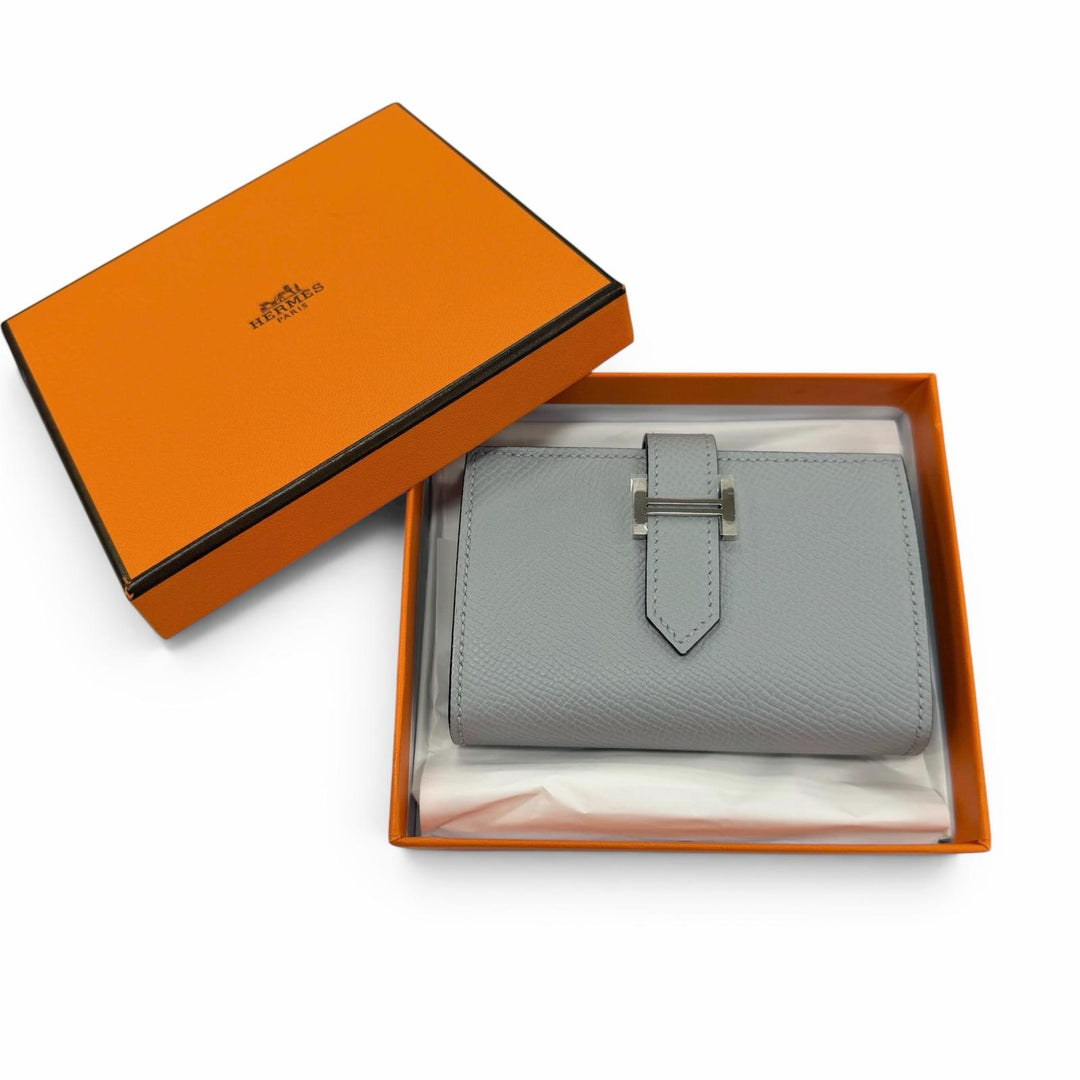 Pristine HERMES Bifold Wallet Bearn Mini Compact wallet Epsom Leather Women