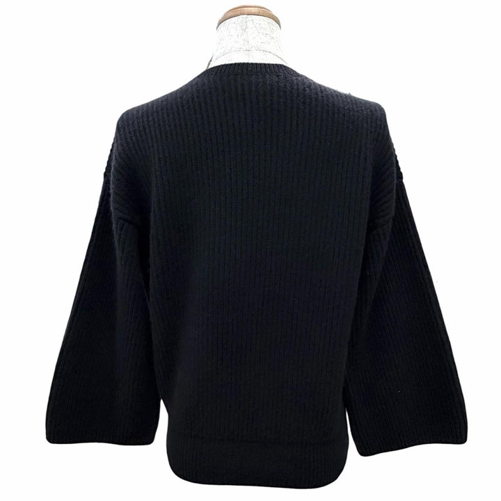 Excellent CHANEL COCO Mark Lion Camellia Design Knit cashmere 38 P50069K06343