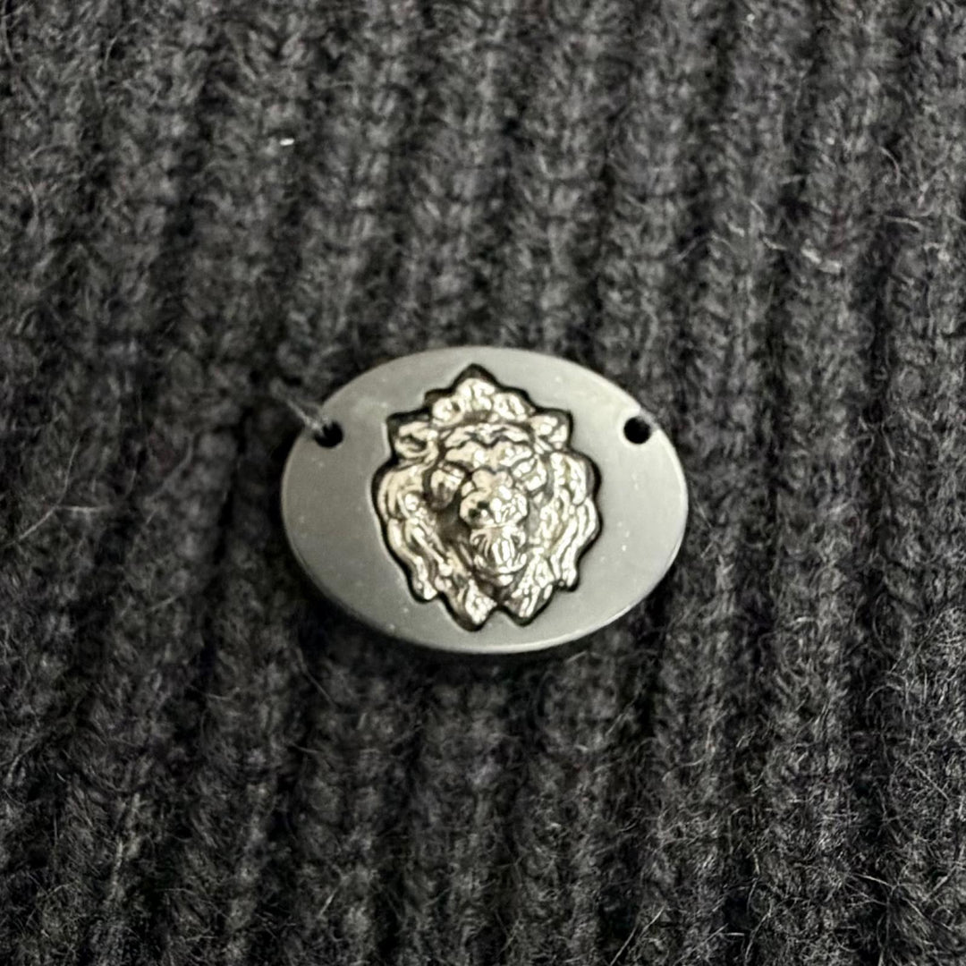 Excellent CHANEL COCO Mark Lion Camellia Design Knit cashmere 38 P50069K06343