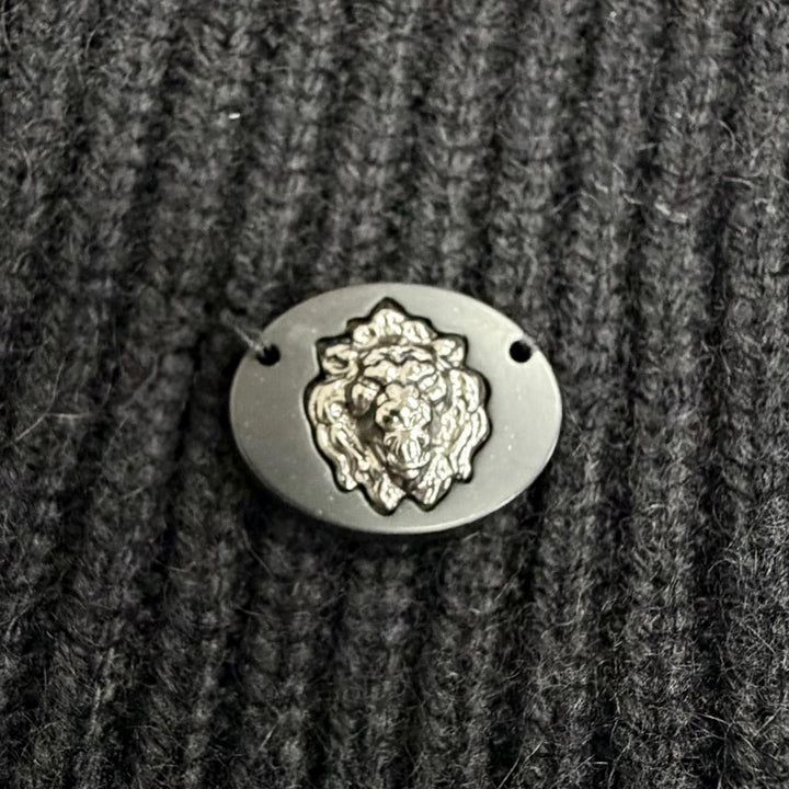 Excellent CHANEL COCO Mark Lion Camellia Design Knit cashmere 38 P50069K06343