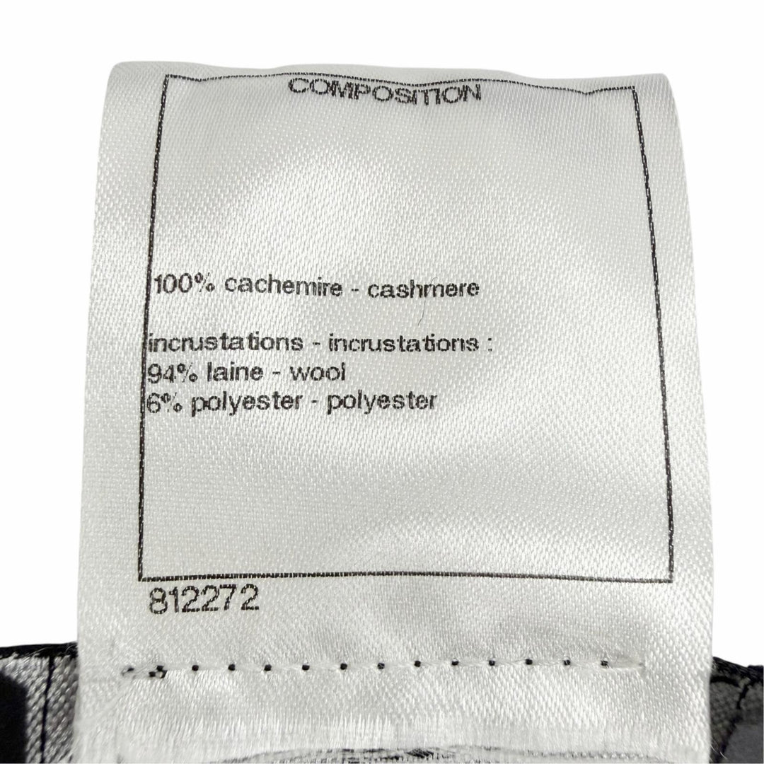 Excellent CHANEL COCO Mark Lion Camellia Design Knit cashmere 38 P50069K06343