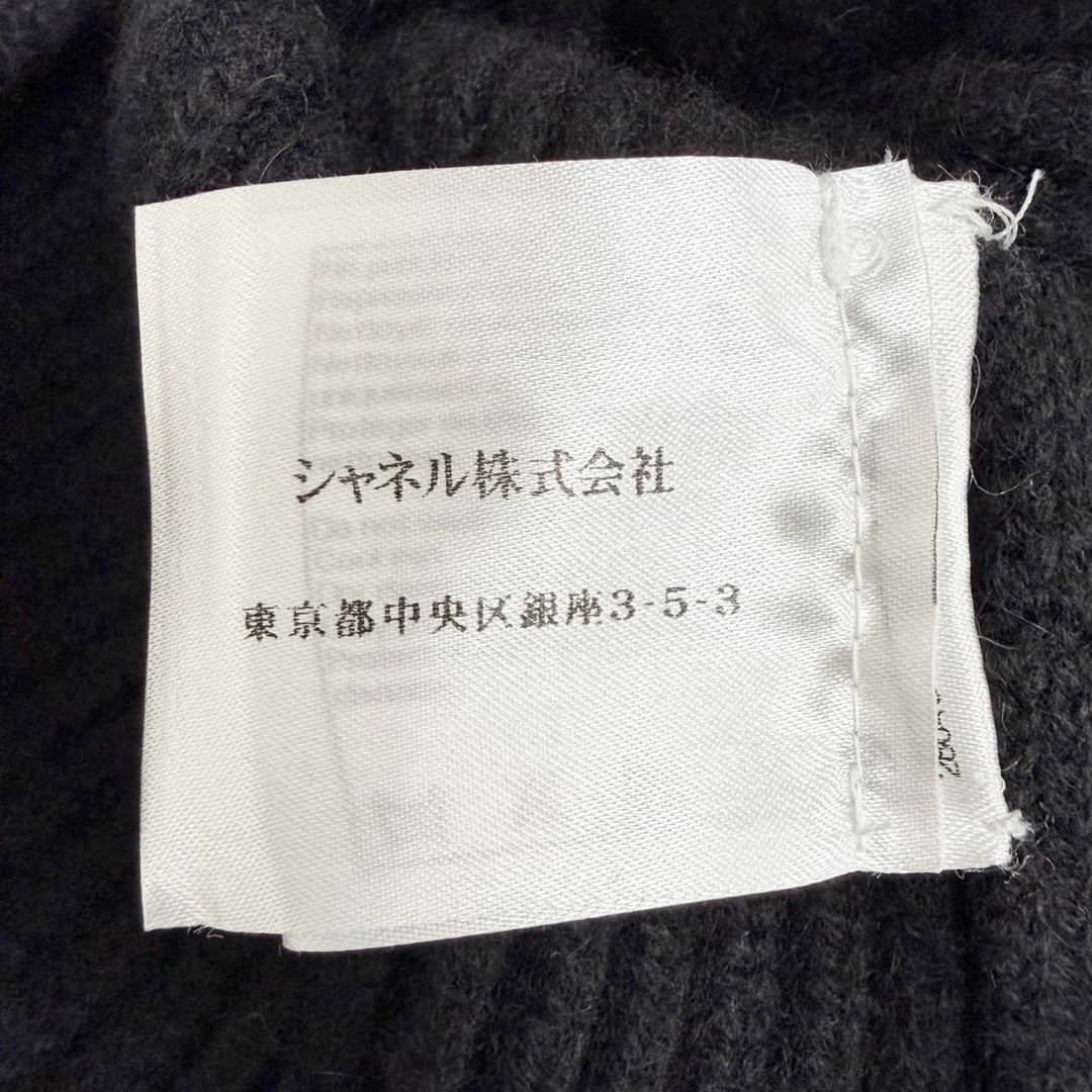 Excellent CHANEL COCO Mark Lion Camellia Design Knit cashmere 38 P50069K06343
