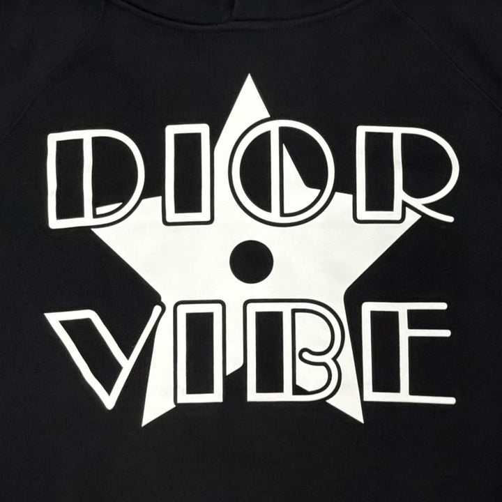 Excellent Christian Dior DIOR VIBE Star Short-Sleeve Hoodie black XS 243S06A4063