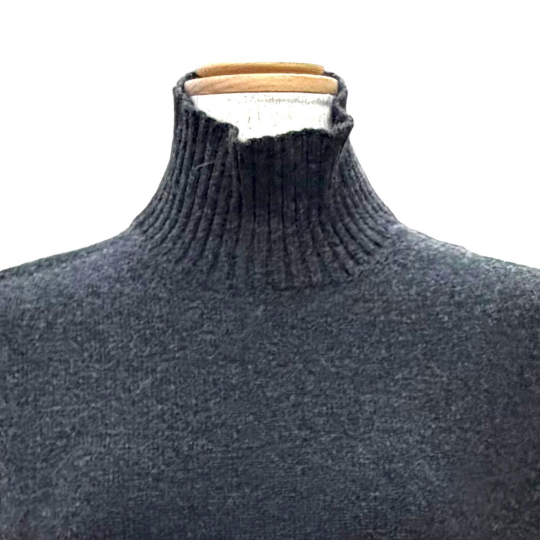 Great HERMES one piece High-neck sleeveless knit Charcoal gray cashmere Women