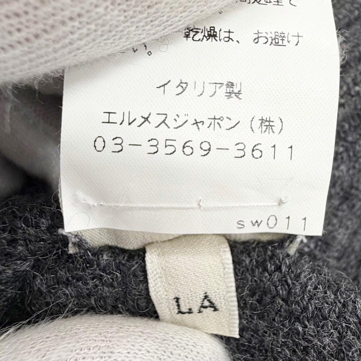 Great HERMES one piece High-neck sleeveless knit Charcoal gray cashmere Women