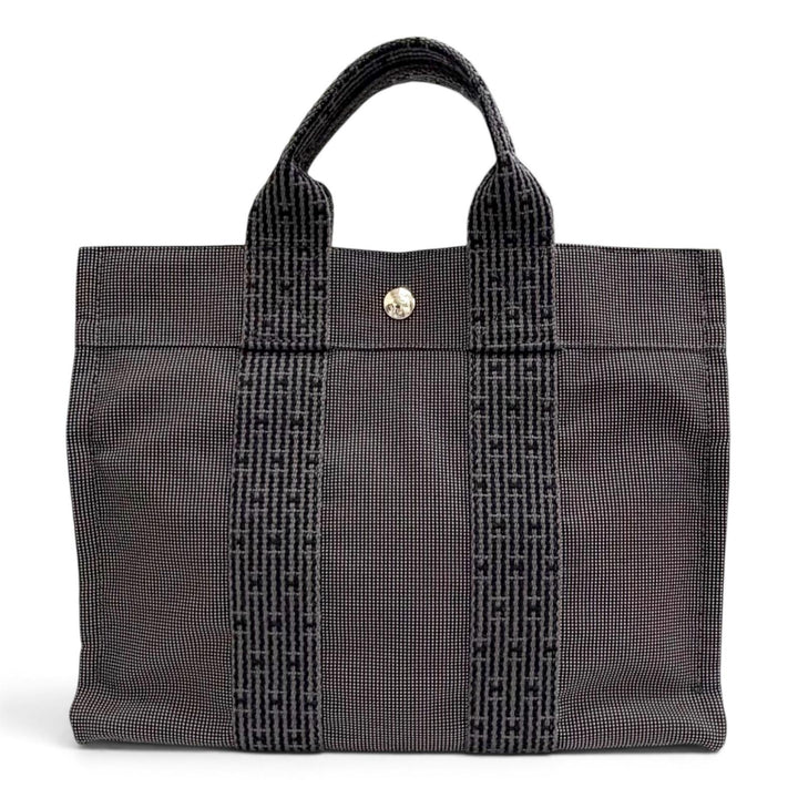 Excellent HERMES Handbag Her Line PM Serie Button Tote Bag gray polyamide Women