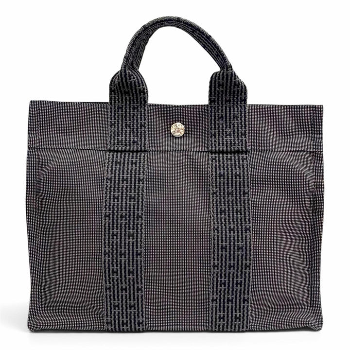 Excellent HERMES Handbag Her Line PM Serie Button Tote Bag gray polyamide Women