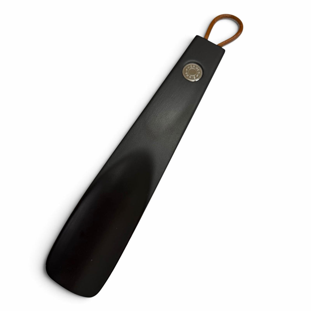 Great HERMES Sellier Button Shoehorn black Wood mens