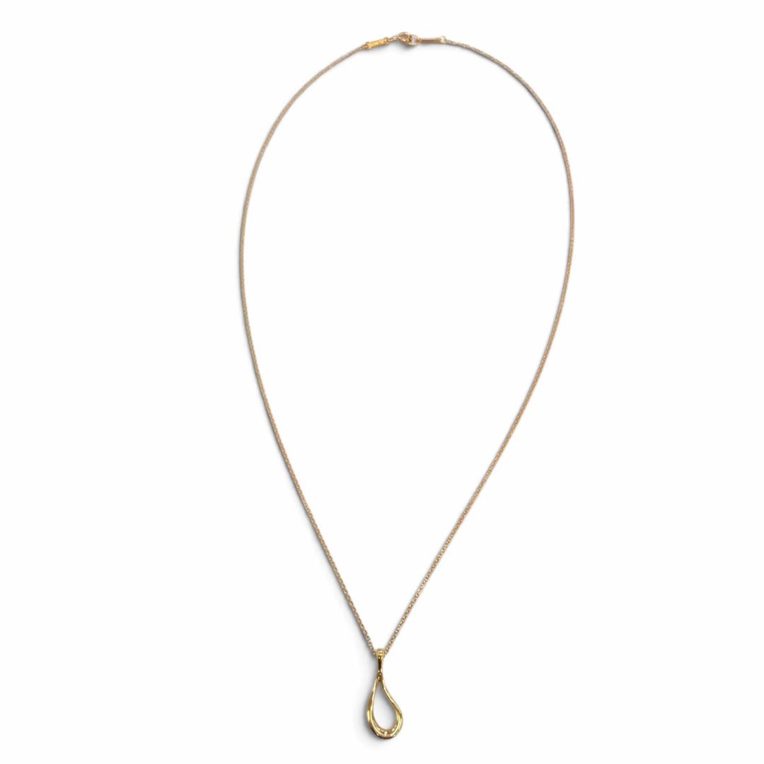 Excellent TIFFANY&Co. Necklace Open Teardrop Pendant Yellow Gold 750 Women