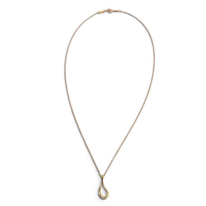 Excellent TIFFANY&Co. Necklace Open Teardrop Pendant Yellow Gold 750 Women