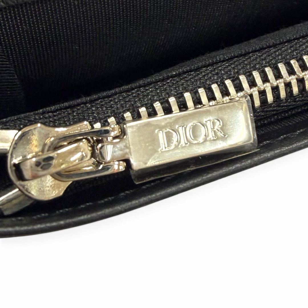 Excellent DIOR Purse Saddle black leather mens 2ADBC330YKK
