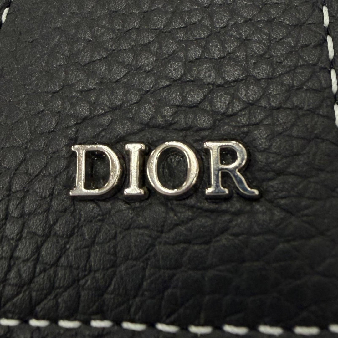 Excellent DIOR Purse Saddle black leather mens 2ADBC330YKK