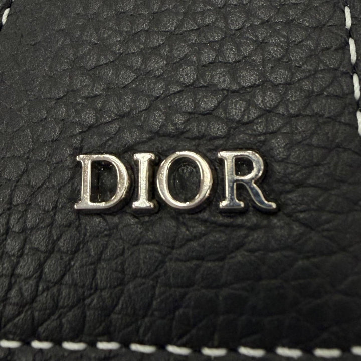 Excellent DIOR Purse Saddle black leather mens 2ADBC330YKK