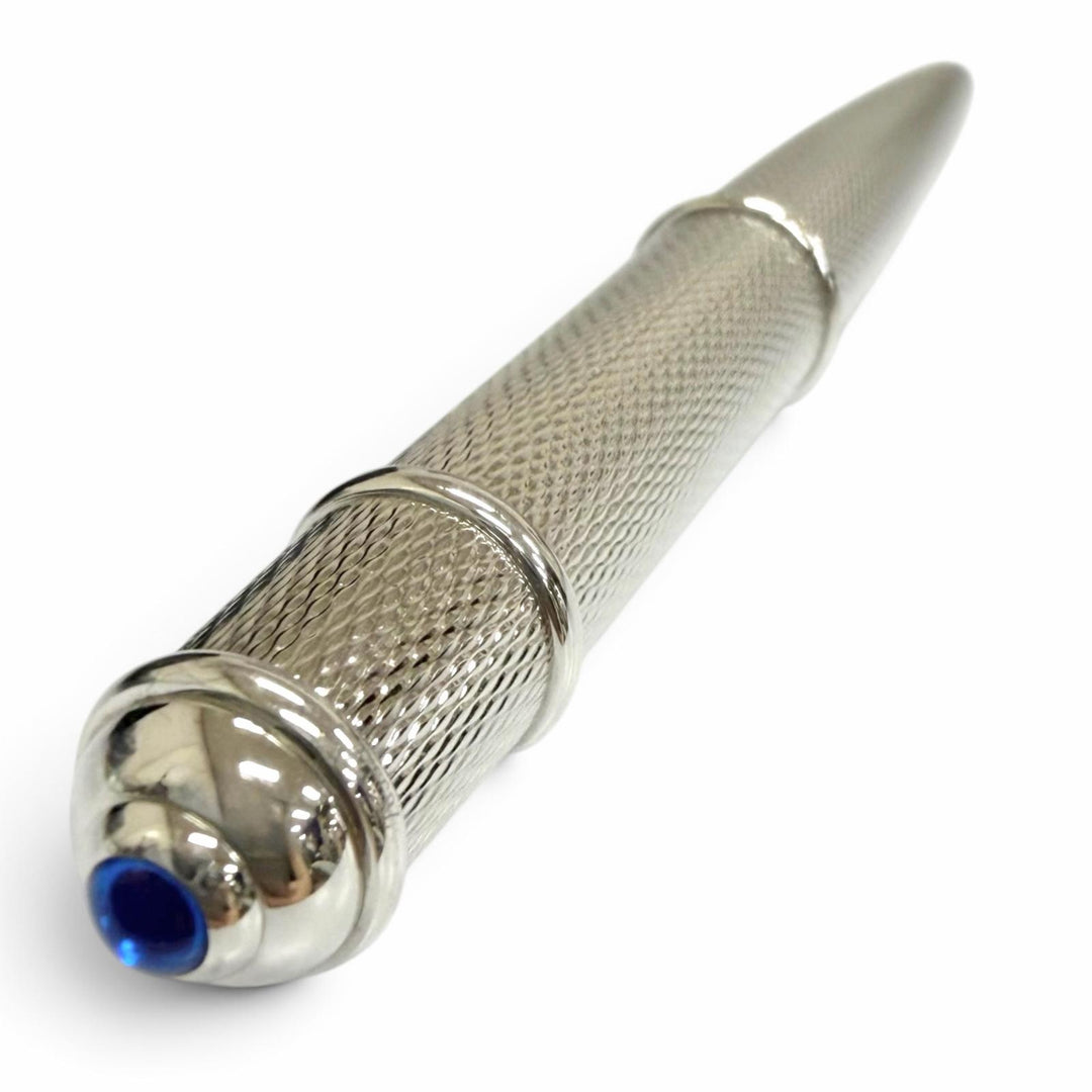 Excellent Cartier Ballpoint pen Diaboro de Cartier Silver Blue Gemstone mens