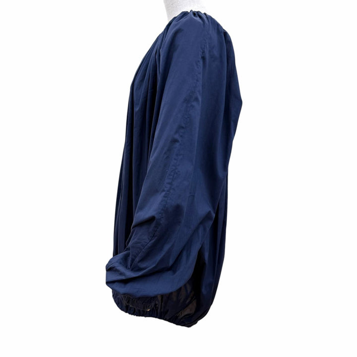 Great DRIES VAN NOTEN Drawstring volume sleeve gathered pullover blouse Navy