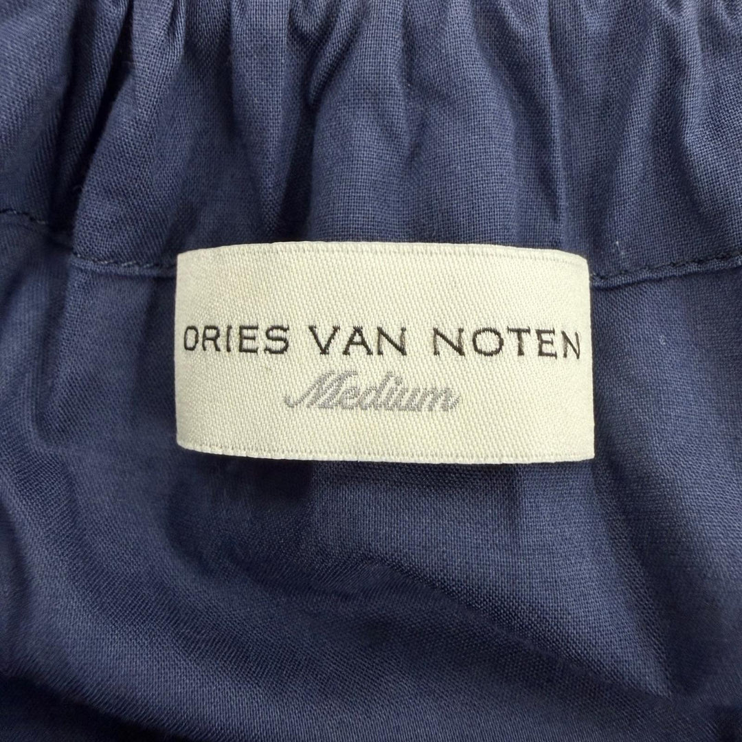 Great DRIES VAN NOTEN Drawstring volume sleeve gathered pullover blouse Navy