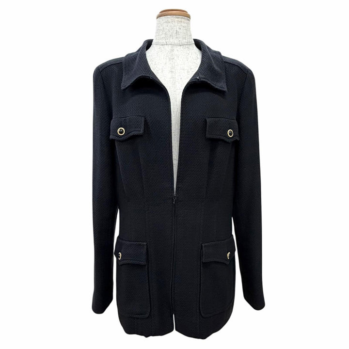 Very Good CHANEL COCO Mark Pearl Button 4-Pocket Tweed Jacket 44 02P P19669