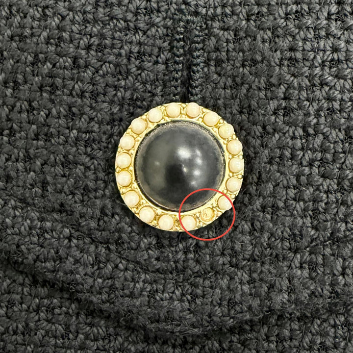 Very Good CHANEL COCO Mark Pearl Button 4-Pocket Tweed Jacket 44 02P P19669