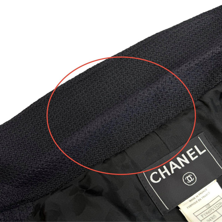 Very Good CHANEL COCO Mark Pearl Button 4-Pocket Tweed Jacket 44 02P P19669