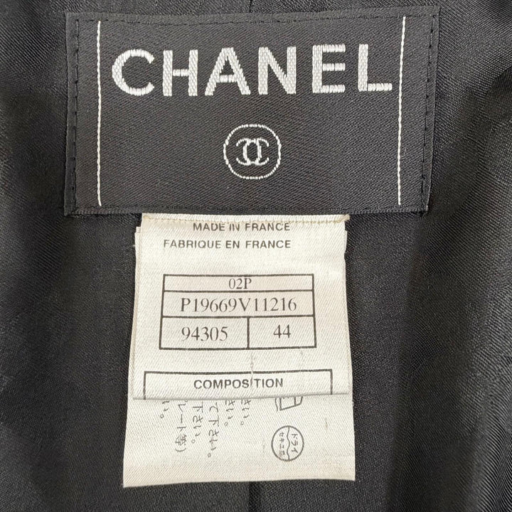 Very Good CHANEL COCO Mark Pearl Button 4-Pocket Tweed Jacket 44 02P P19669