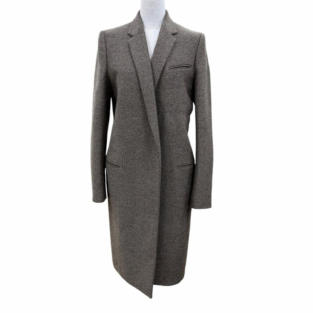 Great CELINE coat Phoebe Philo era tweed long Crombie coat Brown 38 28H28/6268