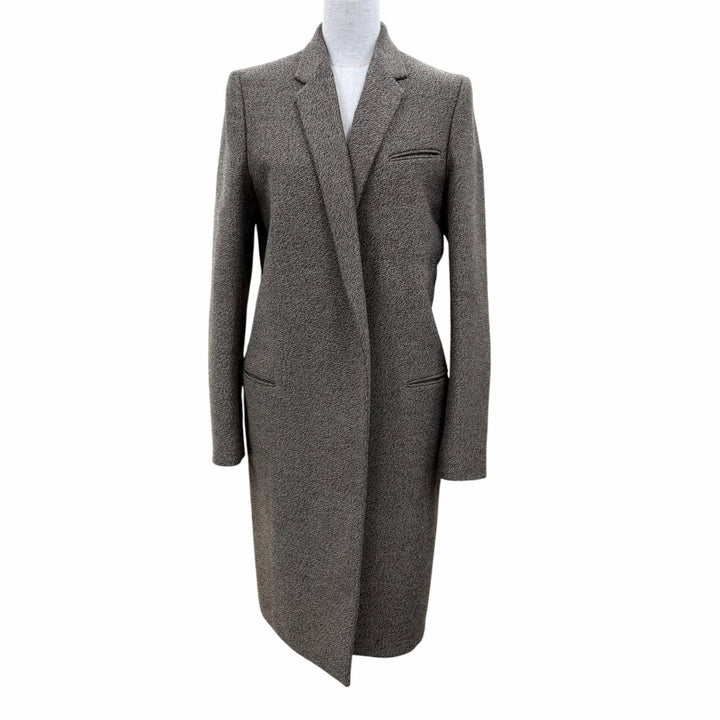 Great CELINE coat Phoebe Philo era tweed long Crombie coat Brown 38 28H28/6268