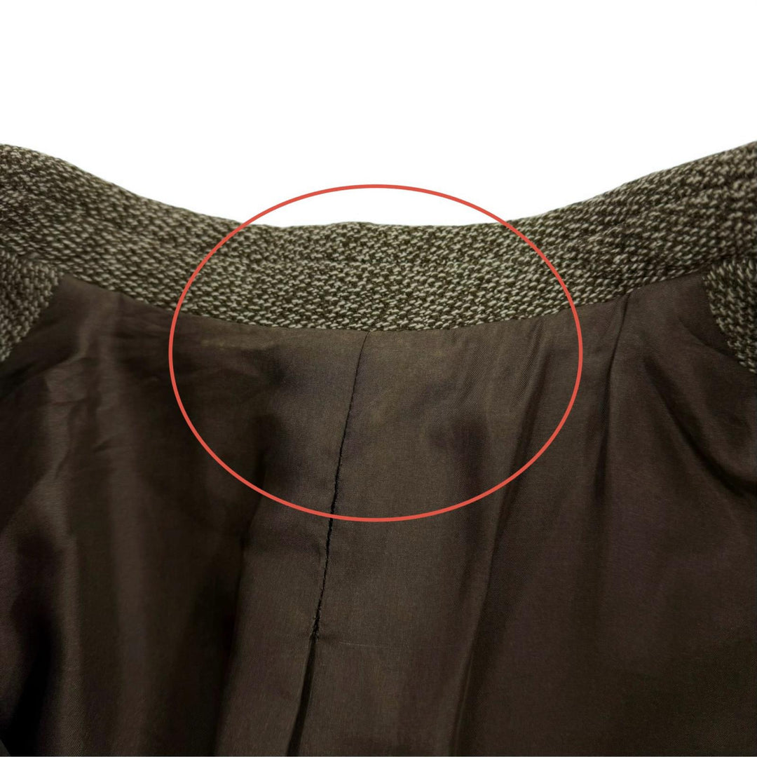 Great CELINE coat Phoebe Philo era tweed long Crombie coat Brown 38 28H28/6268