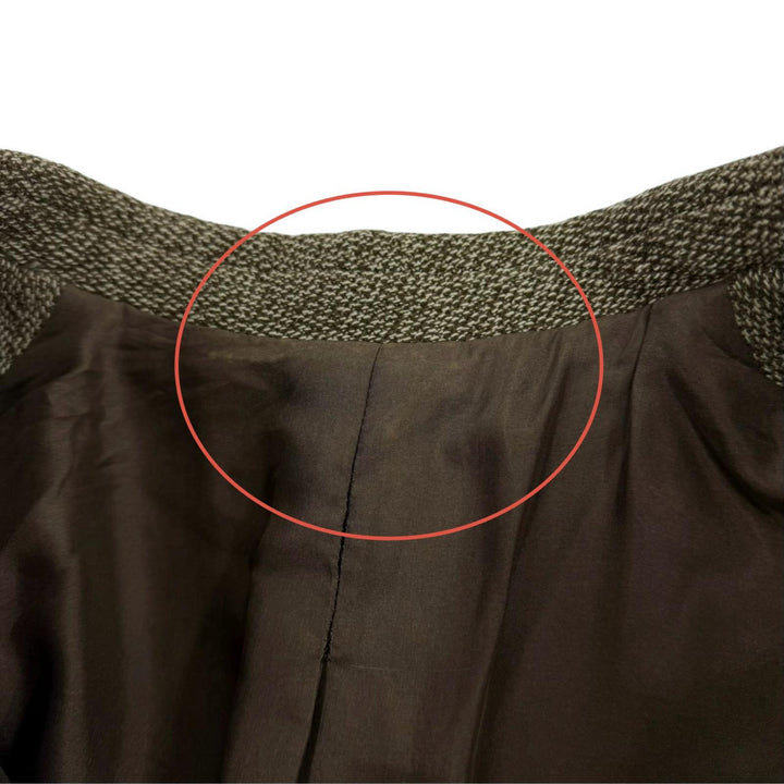 Great CELINE coat Phoebe Philo era tweed long Crombie coat Brown 38 28H28/6268