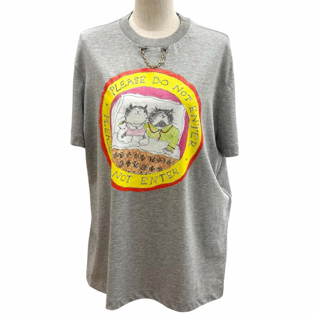 Excellent LOUIS VUITTON Short sleeve T-shirt Cat Stamp T-shirt cotton M 1AHYSK