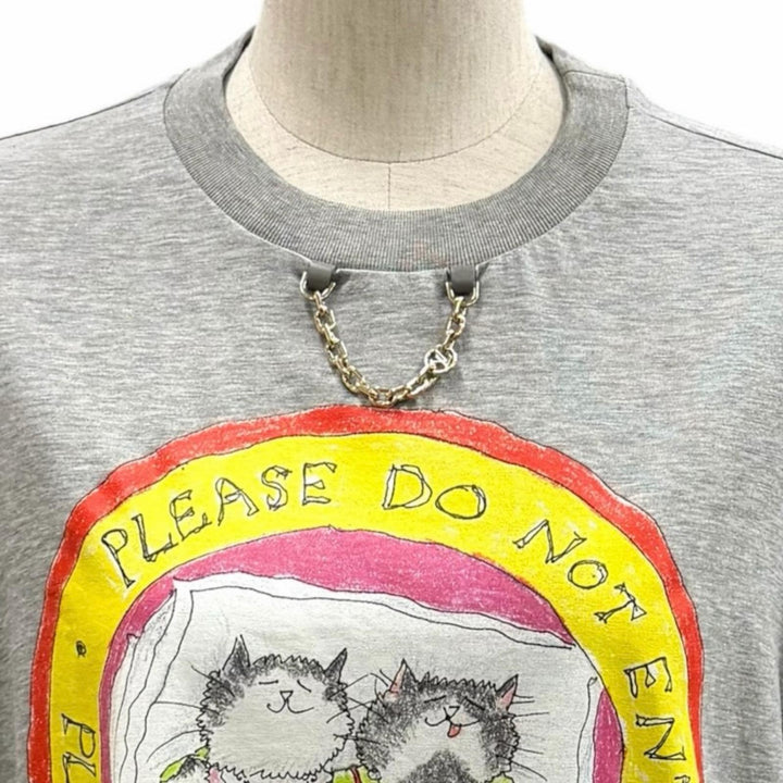 Excellent LOUIS VUITTON Short sleeve T-shirt Cat Stamp T-shirt cotton M 1AHYSK