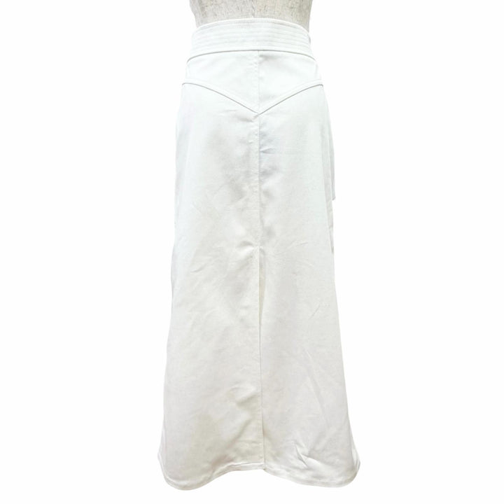 Excellent LOUIS VUITTON skirt Logo snap button long denim white cotton Women 38