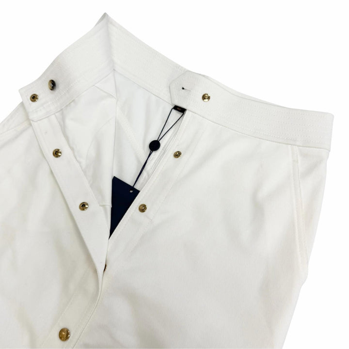 Excellent LOUIS VUITTON skirt Logo snap button long denim white cotton Women 38
