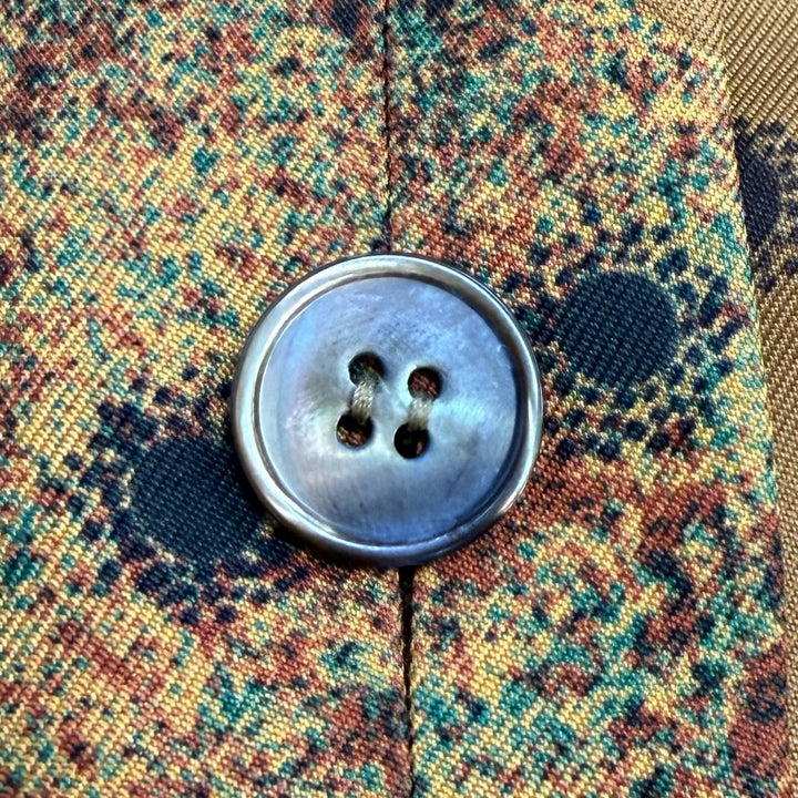 Excellent HERMES Best Margiela era shell button planet pattern vest silk 38