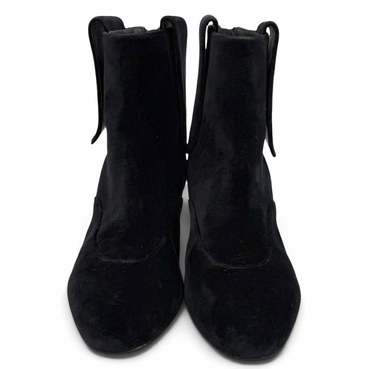 Great CHANEL short boots black Velor Women 35 G35184