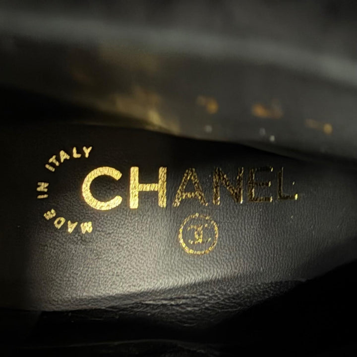 Great CHANEL short boots black Velor Women 35 G35184