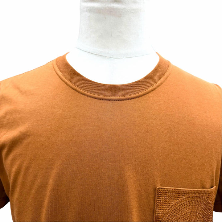 Excellent HERMES Short sleeve T-shirt H logo, pocketed crew neck Brown mens 44