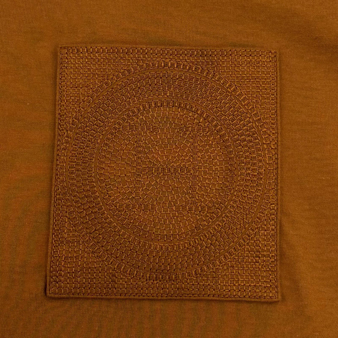 Excellent HERMES Short sleeve T-shirt H logo, pocketed crew neck Brown mens 44