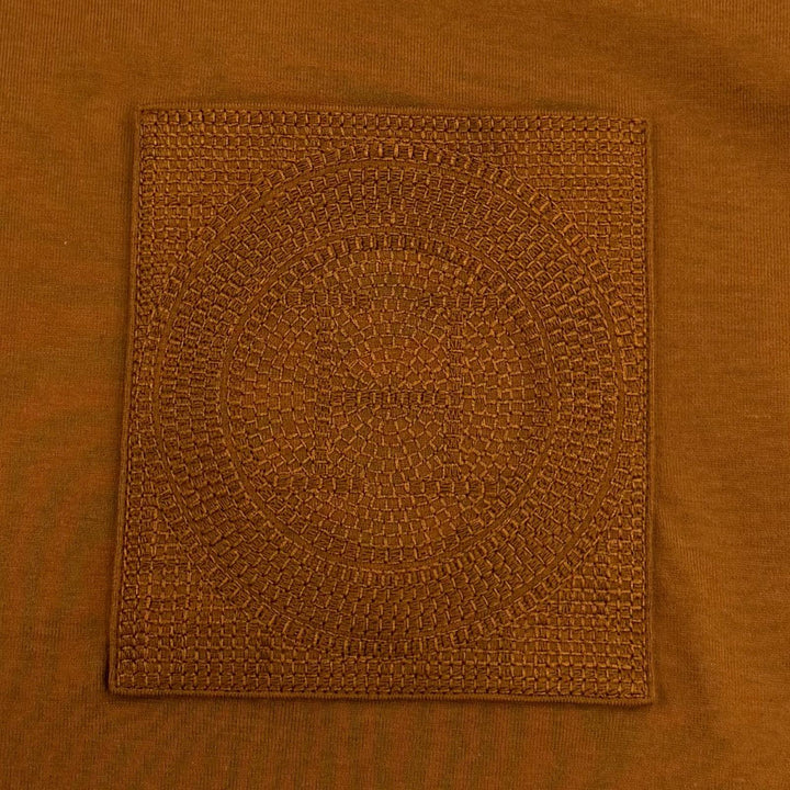 Excellent HERMES Short sleeve T-shirt H logo, pocketed crew neck Brown mens 44