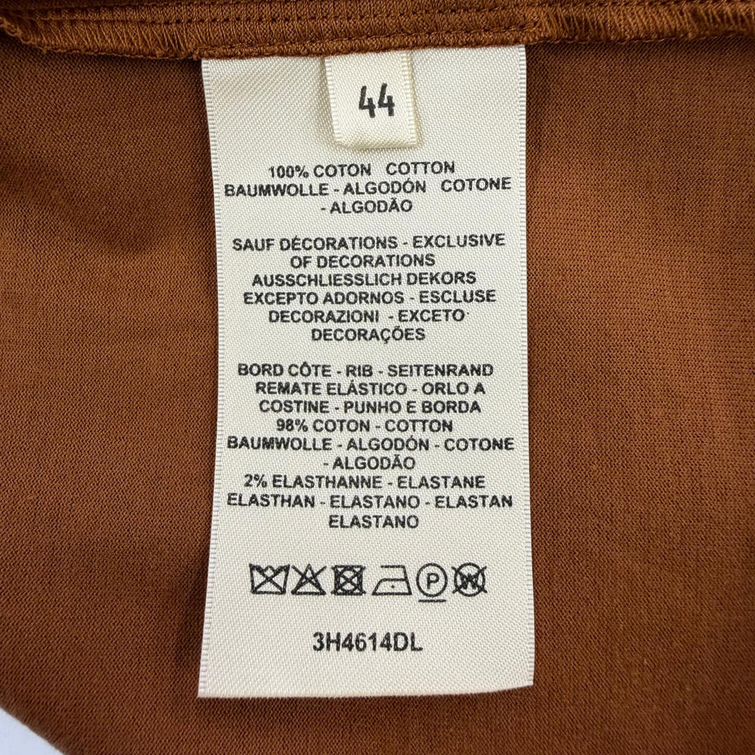 Excellent HERMES Short sleeve T-shirt H logo, pocketed crew neck Brown mens 44