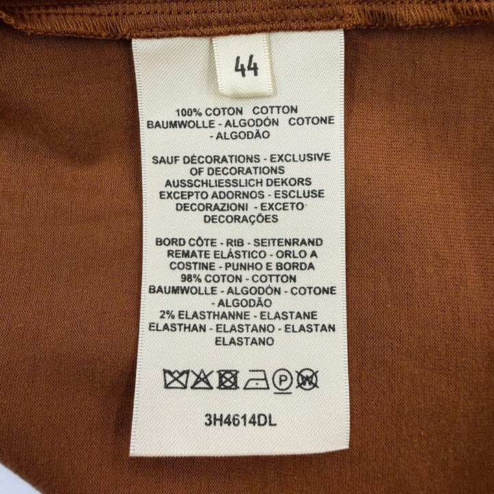 Excellent HERMES Short sleeve T-shirt H logo, pocketed crew neck Brown mens 44