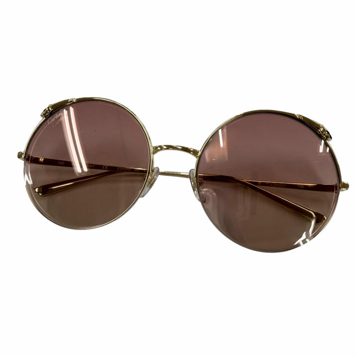Pristine Cartier sunglasses PANTHERE Round Half-Rim gold Women CT01495