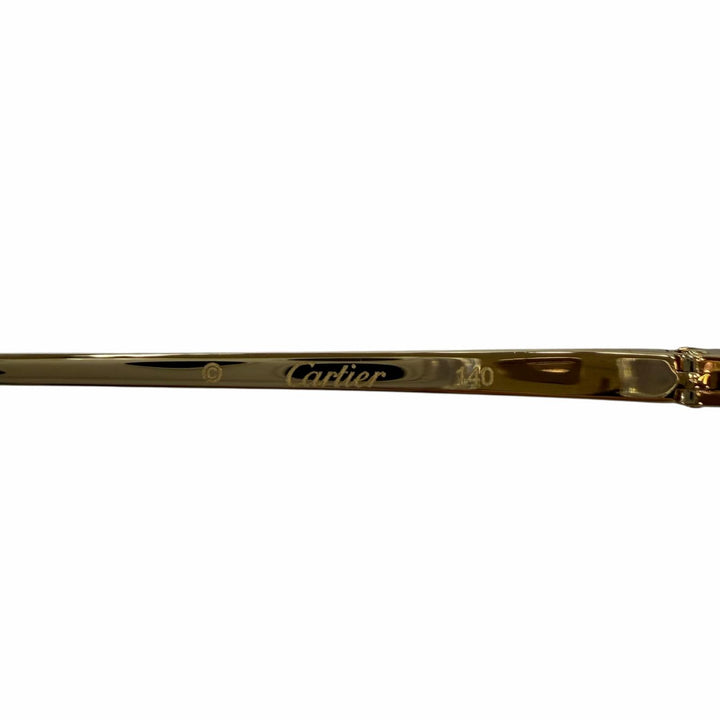 Pristine Cartier sunglasses PANTHERE Round Half-Rim gold Women CT01495