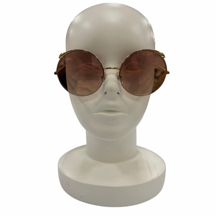 Pristine Cartier sunglasses PANTHERE Round Half-Rim gold Women CT01495