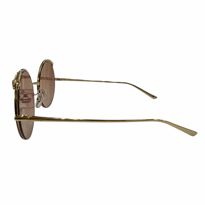 Pristine Cartier sunglasses PANTHERE Round Half-Rim gold Women CT01495