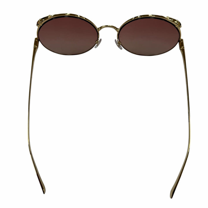Pristine Cartier sunglasses PANTHERE Round Half-Rim gold Women CT01495